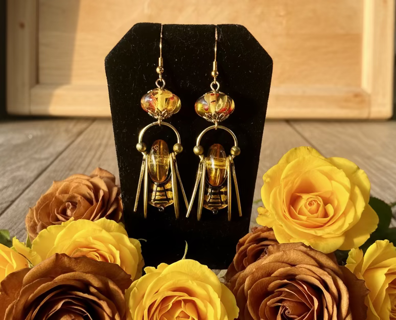 Steampunk Inspired Bumblebee Earrings