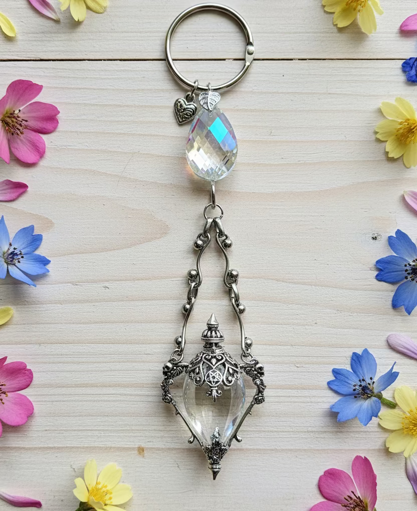 Glass Urn SunCatcher with Teardrop Crystal Prism