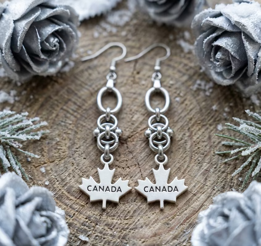 Canada Maple Leaf Charm Earrings