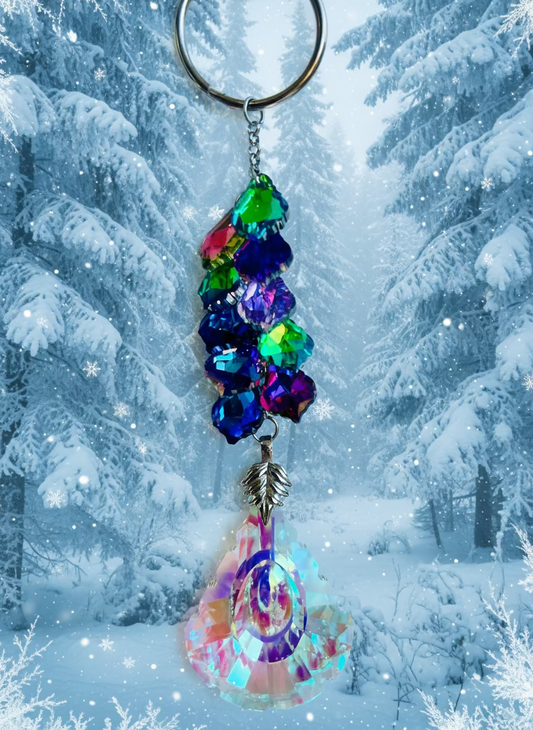 Teardrop Crystal Prism SunCatcher with 10 Light-Reflecting Prisms