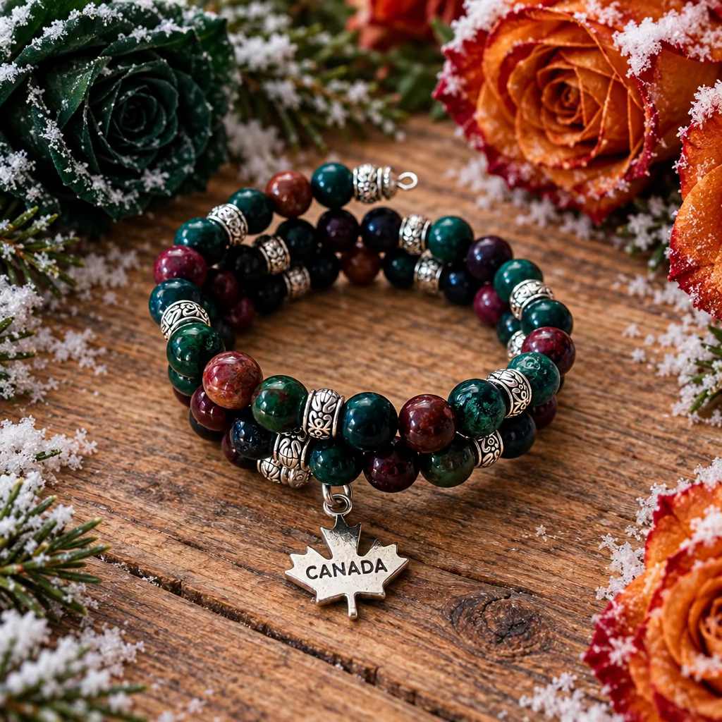 Ocean Jasper Gemstone Wraparound Bracelet