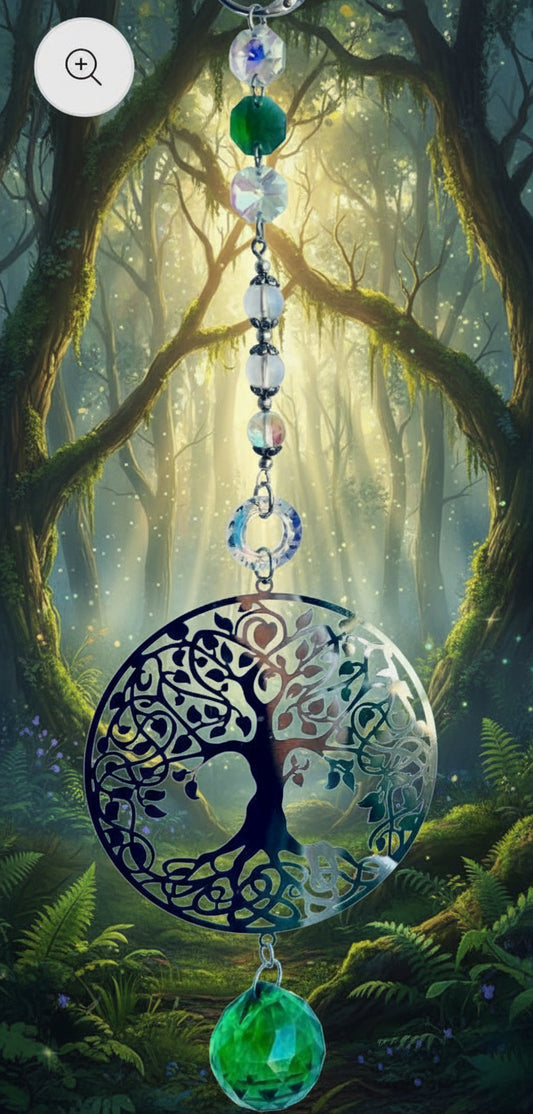 Tree of Life SunCatcher with Light-Reflecting Beads/Crystal Ball
