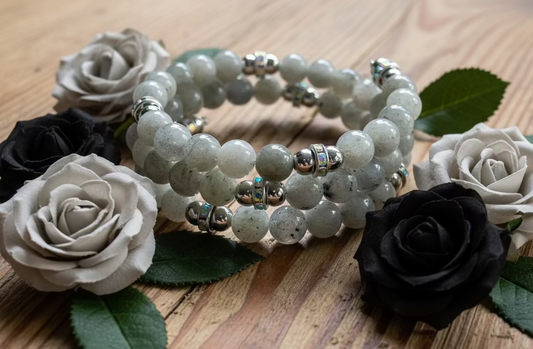 Natural Labradorite Bead Wraparound Bracelet