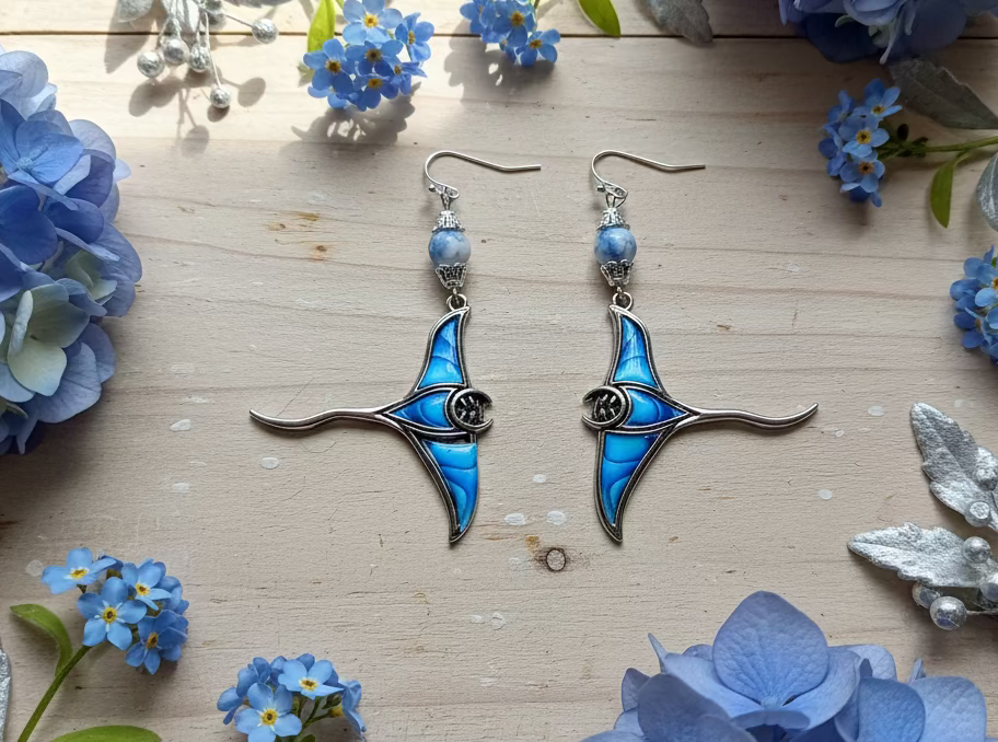Mobula Ray Fish Earrings