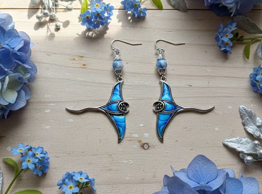 Mobula Ray Fish Earrings