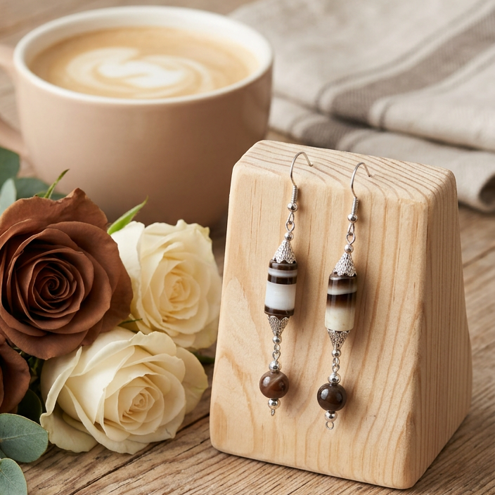 Banded Agate Gemstone Earrings